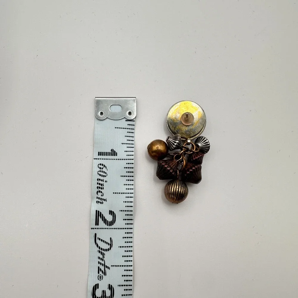 Vintage 90s Beaded Cluster Stud Earrings Boho Y2K Women's Jewelry